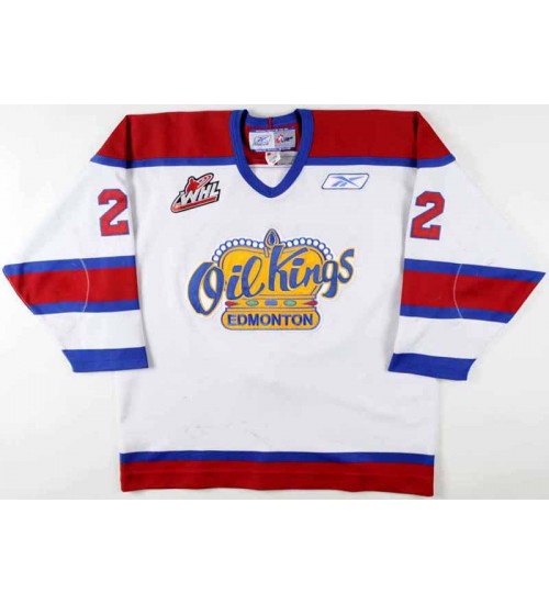 Custom WHL Edmonton Oil Kings 2007 08 Tomas Vincour Home Hockey Jersey White